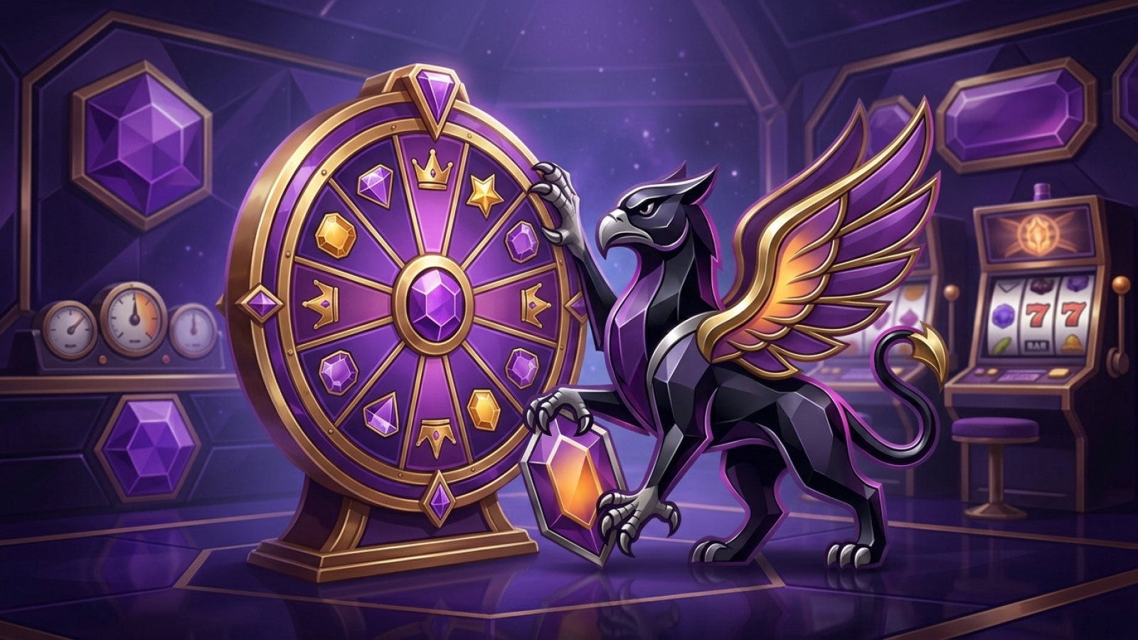 Rolling Slots Casino: Illustrative Szene; Bewertung: 9.4/10; Lizenz: Curacao Gaming Control Board